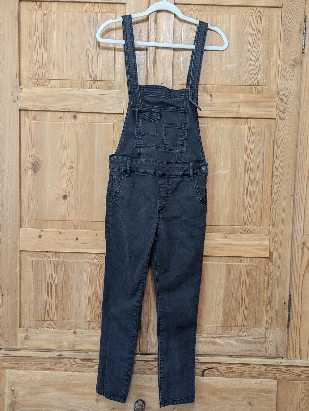 Free People Black Overalls 26 Short Stretchy Skinny
